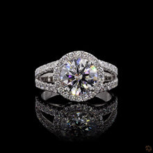 Load image into Gallery viewer, The Lola Ring — 2.00ct Round Brilliant Halo Split Shank