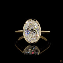 Load image into Gallery viewer, The Sloane Ring | 2ct Oval Lab Diamond | Full Bezel Solitaire | 14k Yellow Gold