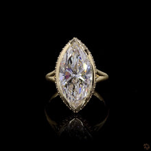 Load image into Gallery viewer, The Dorothy Ring | 4ct Marquise Cut Lab Diamond | Hidden Halo | Twisted Band | 14k Yellow Gold