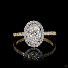 Load image into Gallery viewer, The Charlotte Ring — 1.50ct Oval Cut Halo Pavé