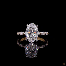 Load image into Gallery viewer, The Evangeline Ring — 2.00ct Oval Cut with Marquise & Round Band