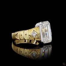 Load image into Gallery viewer, The Vivienne Ring — 3.00ct Emerald Cut Antique Design