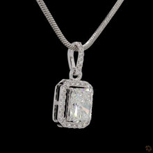 Load image into Gallery viewer, Radiant Cut Lab Diamond Halo Pendant — 1.00ct in 14k Gold