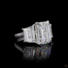 Load image into Gallery viewer, The Victoria Ring — 5.00ctw Emerald Cut Three-Stone