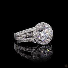 Load image into Gallery viewer, The Lola Ring — 2.00ct Round Brilliant Halo Split Shank