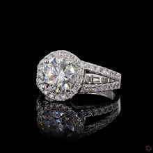 Load image into Gallery viewer, The Lola Ring — 2.00ct Round Brilliant Halo Split Shank