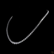 Load image into Gallery viewer, Graduated Bezel-Set Lab Diamond Tennis Necklace in 14k Gold