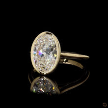 Load image into Gallery viewer, The Sloane Ring | 2ct Oval Lab Diamond | Full Bezel Solitaire | 14k Yellow Gold
