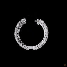 Load image into Gallery viewer, Round Brilliant Lab Diamond Hoop Earrings | 1.40ctw | 14k White Gold