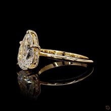 Load image into Gallery viewer, The Madeleine Ring — 2.00ct Pear Cut Solitaire with Hidden Halo
