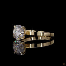 Load image into Gallery viewer, The Clementine Ring | 2.00ct Round Lab Diamond | Hidden Halo | 14k Yellow Gold