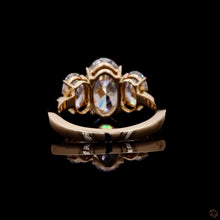 Load image into Gallery viewer, The Theodora Ring | 3ct Oval Cut Lab Diamond | Three-Stone | Oval Side Stones | 14k Gold