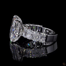 Load image into Gallery viewer, The Leonora Ring | 4ct Radiant Cut Lab Diamond | Hidden Halo | Radiant Eternity Band | 14k White Gold
