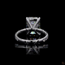 Load image into Gallery viewer, The Isadora Ring | 3ct Radiant Lab Diamond | Pavé Band | 14k White Gold