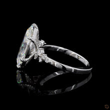 Load image into Gallery viewer, The Marceline | 3ct Marquise Cut Lab Diamond | Hidden Halo | Cluster Accents | 14k White Gold