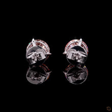 Load image into Gallery viewer, Pink Lab Diamond Stud Earrings — 2.00ctw in 14k White Gold