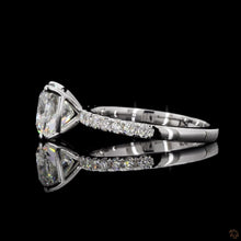 Load image into Gallery viewer, The Eloise Ring | 2.50ct Cushion Cut Lab Diamond | 50% Pavé Band | 14k White Gold