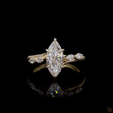 Load image into Gallery viewer, The Aveline 1.50ct marquise lab diamond ring in 14k yellow gold, front view