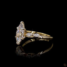 Load image into Gallery viewer, The Aveline marquise lab diamond ring, angled view