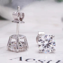 Load image into Gallery viewer, Moissanite Round Stud Earrings 6.5mm (Total 2.00ct)