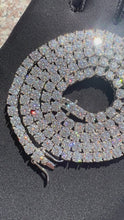 Load and play video in Gallery viewer, Glacial Jewels Exclusive Moissanite Tennis Necklace in Sterling Silver