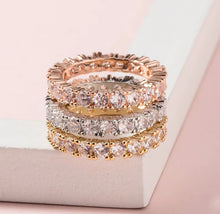 Load image into Gallery viewer, Moissanite Eternity Wedding Band 3mm in Sterling Silver