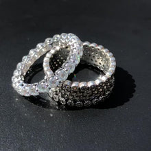 Load and play video in Gallery viewer, Moissanite 3mm Eternity Band in Sterling Silver 2.1ctw