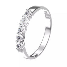 Load image into Gallery viewer, Moissanite 5 Stone Wedding Band in 10k Gold