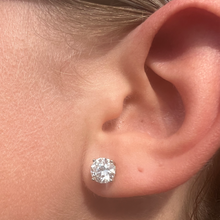 Load image into Gallery viewer, Moissanite Round Stud Earrings 6.5mm (Total 2.00ct)