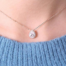 Load image into Gallery viewer, Moissanite Pear Cut Pendant with Necklace in Sterling Silver or Gold
