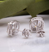 Load image into Gallery viewer, Moissanite 2.00ctw Round Halo Earrings in Sterling Silver