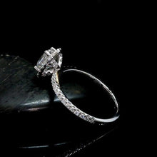 Load image into Gallery viewer, Moissanite Oval Pave Cut Ring Set in Sterling Silver or 14k Gold
