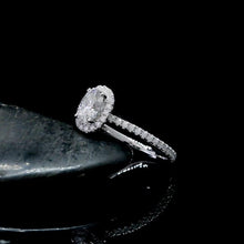 Load image into Gallery viewer, Moissanite Oval Pave Cut Ring Set in Sterling Silver or 14k Gold