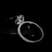 Load image into Gallery viewer, Moissanite Oval Pave Cut Ring Set in Sterling Silver or 14k Gold