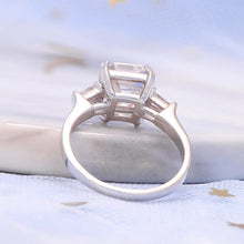 Load image into Gallery viewer, Moissanite 2.0ct Asscher Engagement Ring 2.0ct with Baguette Accents in 14k Gold