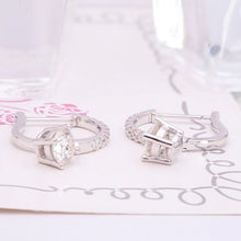 Load image into Gallery viewer, Moissanite 1.00ctw Eternity Dangle Earrings in Sterling Silver