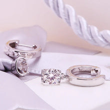 Load image into Gallery viewer, Moissanite 1.00ctw Dangle Earrings in Sterling Silver