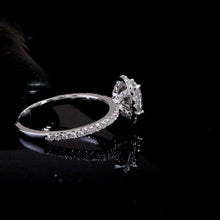 Load image into Gallery viewer, Moissanite Oval Pave Cut Ring Set in Sterling Silver or 14k Gold