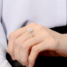 Load image into Gallery viewer, Moissanite Oval Pave Cut Ring Set in Sterling Silver or 14k Gold