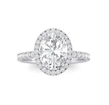 Load image into Gallery viewer, Moissanite Oval Pave Cut Ring Set in Sterling Silver or 14k Gold