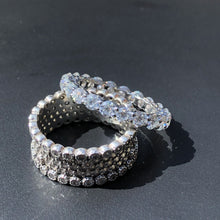 Load image into Gallery viewer, Moissanite 3mm Eternity Band in Sterling Silver 2.1ctw