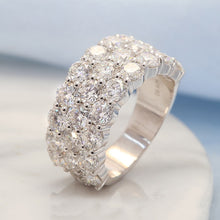 Load image into Gallery viewer, Men's Moissanite Three Rows Half Eternity Band