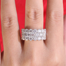 Load image into Gallery viewer, Men's Moissanite Three Rows Half Eternity Band