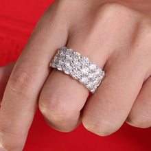 Load image into Gallery viewer, Men's Moissanite Three Rows Half Eternity Band