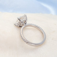 Load image into Gallery viewer, Moissanite 2.00ct Princess Cut Engagement Ring in 14k White Gold
