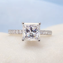 Load image into Gallery viewer, Moissanite 2.00ct Princess Cut Engagement Ring in 14k White Gold