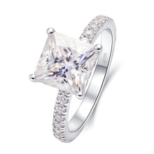 Load image into Gallery viewer, Moissanite 2.00ct Princess Cut Engagement Ring in 14k White Gold