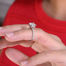 Load image into Gallery viewer, Moissanite 2.00ct Princess Cut Engagement Ring in 14k White Gold