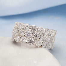 Load image into Gallery viewer, Men's Moissanite Three Rows Half Eternity Band