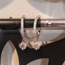Load image into Gallery viewer, Moissanite 1.00ctw Eternity Dangle Earrings in Sterling Silver